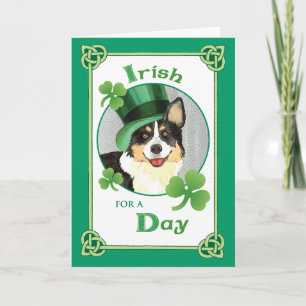 Carte Saint Patrick's Day Cardigan Welsh Corgi