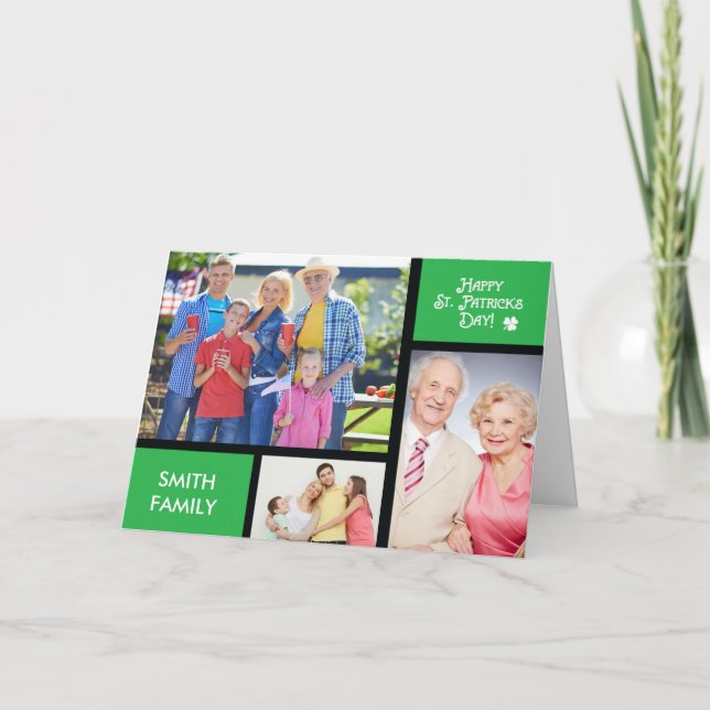 Carte Saint Patrick's Day Customisé avec Personnaliser N (Devant)