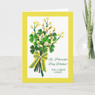 Carte Saint Patrick's Day for Coach with Shamrock