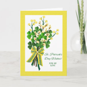 Carte Saint Patrick's Day for Fiancee avec Shamrock