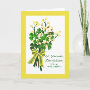 Carte Saint Patrick's Day for Friend with Shamrock Bouqu