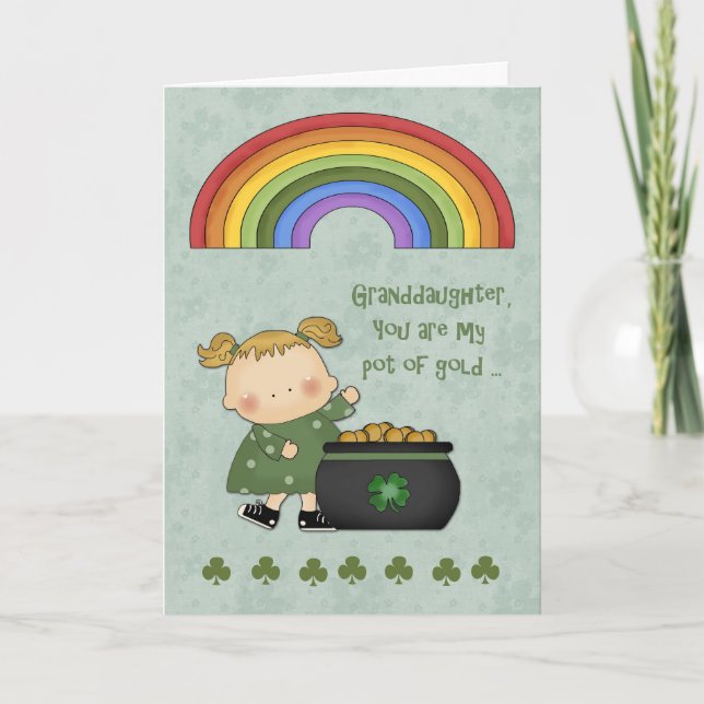 Carte Saint Patrick's Day, Pot of Gold, petite-fille (Devant)