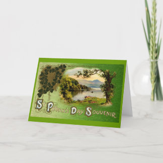 Carte Saint Patrick's Day Souvenir Paysage Vintage