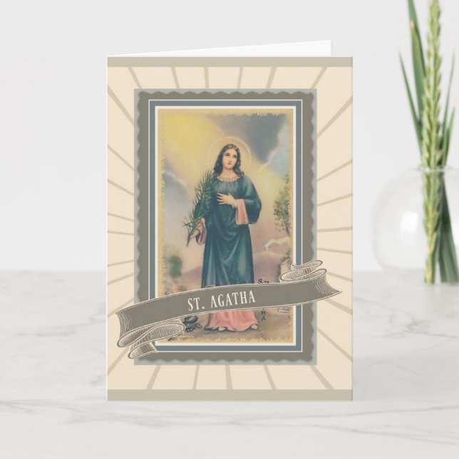Carte Saint patron de St Agatha de cancer du sein de (Devant)