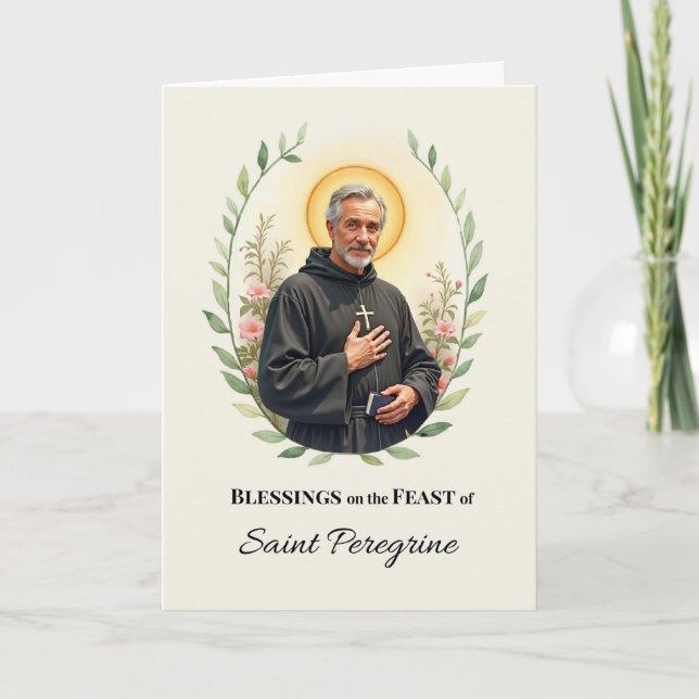 Carte Saint-Peregrine Fête Bénédiction Jour Aquarelle Tr (Devant)