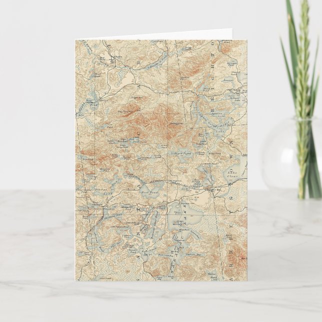 Carte Saint Regis Canoe Area Détails dans les Adirondack (Devant)