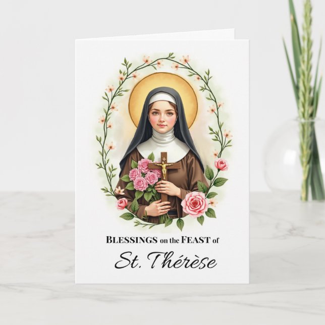 Carte Saint Thérèse de Lisieux Fête des Bénédictions Ros (Devant)