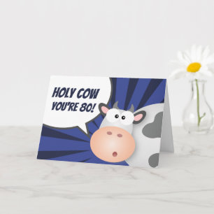 Carte Saint Vache Vous êtes 80 Mignonne Mignonne Joyeux 