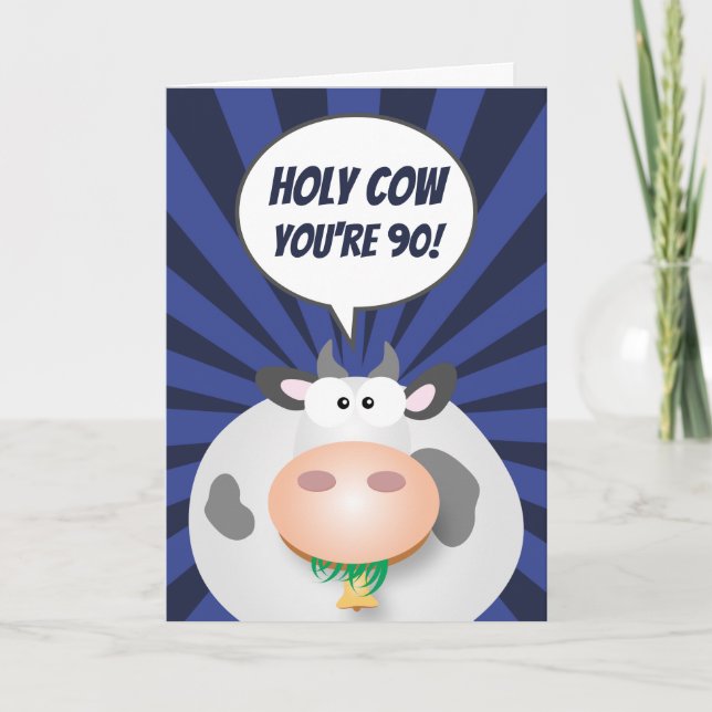 Carte Saint Vache Vous êtes 90 Mignonne Mignonne Joyeux  (Devant)