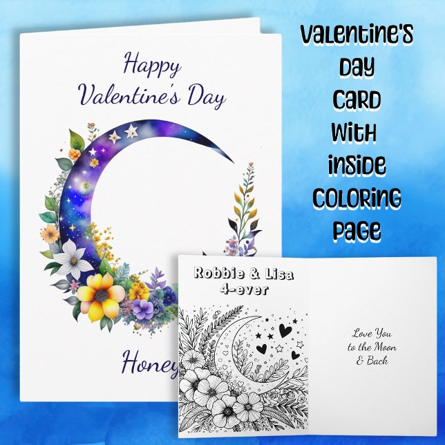 Carte Saint-Valentin | Aimez-vous la Lune (Créateur téléchargé)