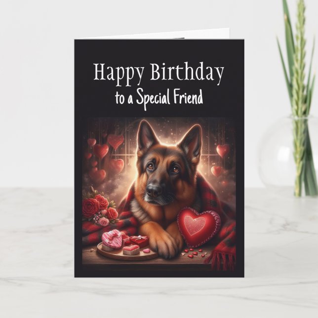 Carte Saint Valentin Allemand Berger Chien spécial ami (Devant)