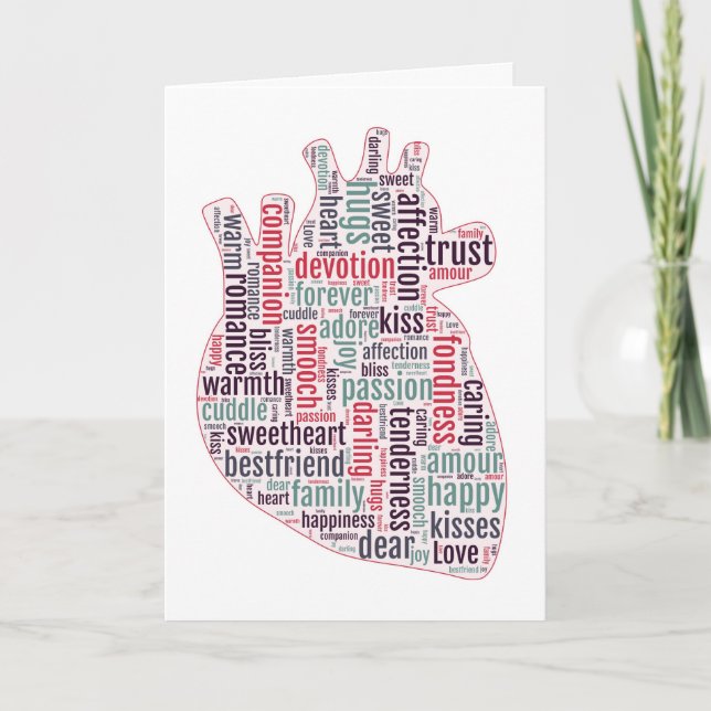 Carte Saint-Valentin alternatif cœur anatomique (Devant)
