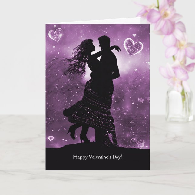 Carte Saint Valentin Amour Romance avec couple romantiqu (Orchidée)