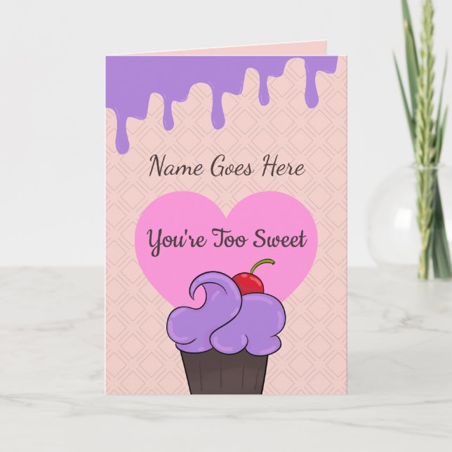 Carte Saint Valentin Anniversaire Amour Cœurs Sucré Cupc (Devant)
