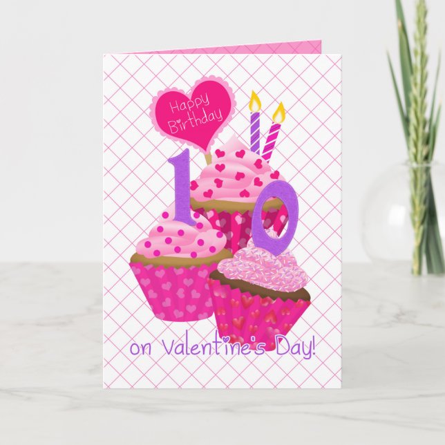 Carte Saint-Valentin Anniversaire des gâteaux fillettes  (Devant)
