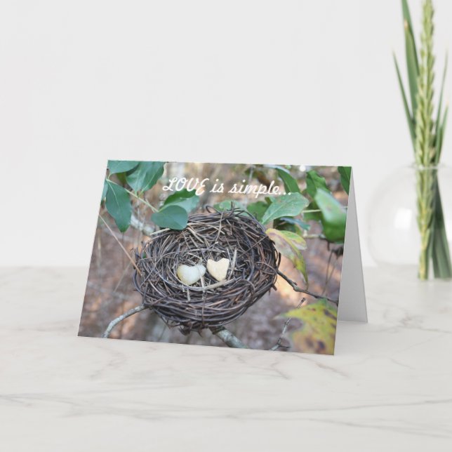 Carte Saint Valentin avec 2 oeufs en forme de coeu (Devant)