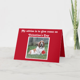 Carte Saint Valentin avec Basset Hound et Rose