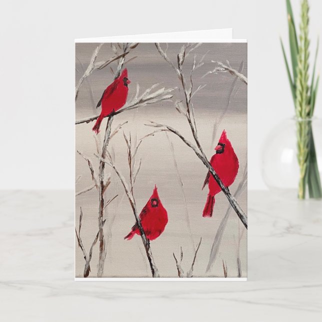 Carte Saint Valentin avec Cardinaux (Devant)