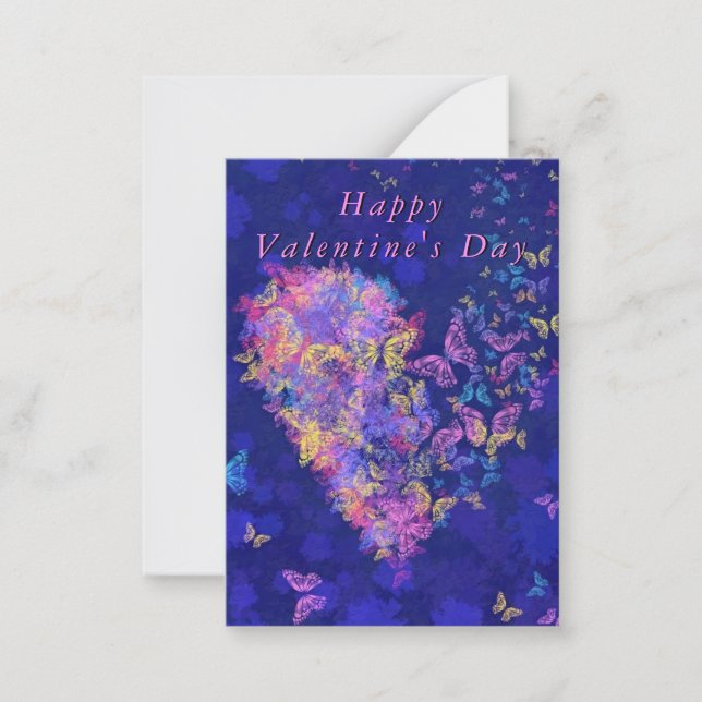 Carte Saint-Valentin avec coeur papillon (Devant)