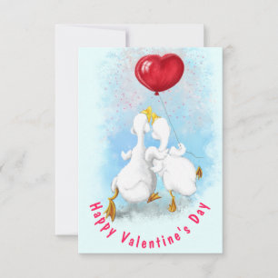 Carte Saint Valentin avec Couple Duck Love