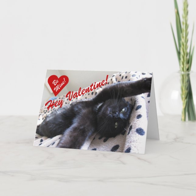 Carte Saint Valentin avec un mignon chat (Devant)