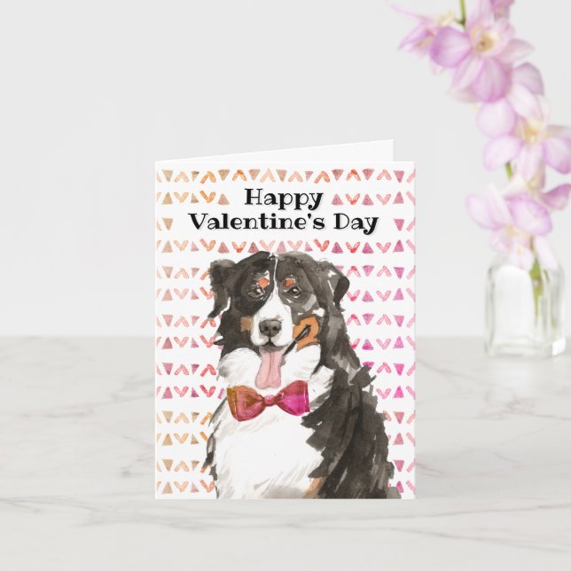 Carte Saint Valentin Bernese Mountain Dog Snuggle (Orchidée)