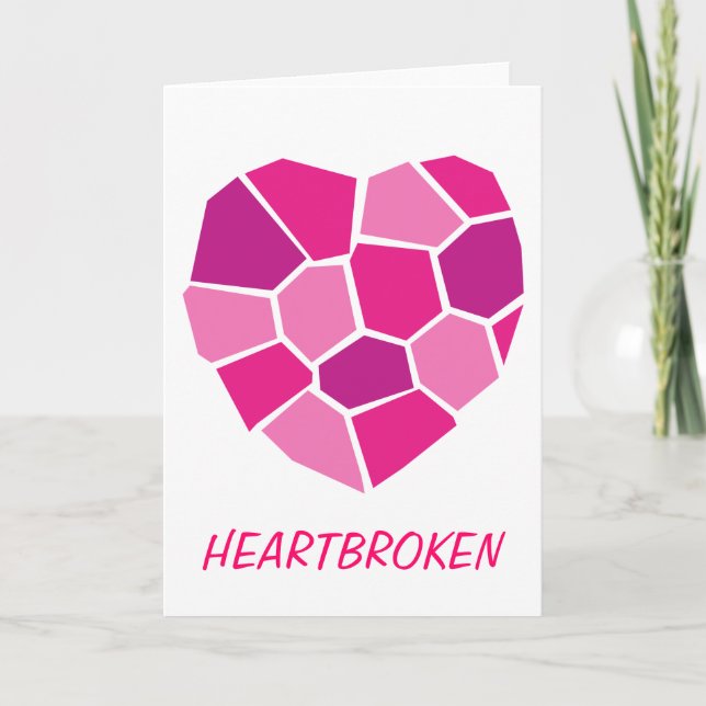 Carte Saint Valentin brisée au coeur cassé (Devant)