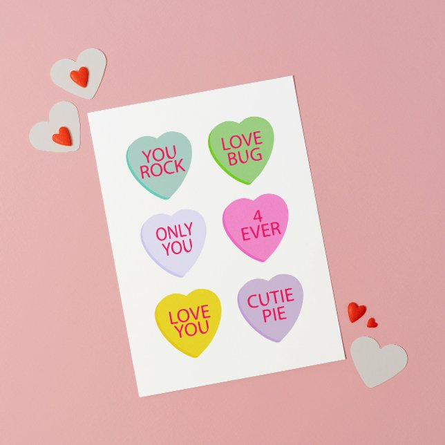 Carte Saint-Valentin Candy Hearts (Créateur téléchargé)