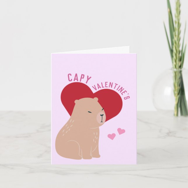 Carte Saint Valentin Capybara Capy Valentine's Card (Devant)