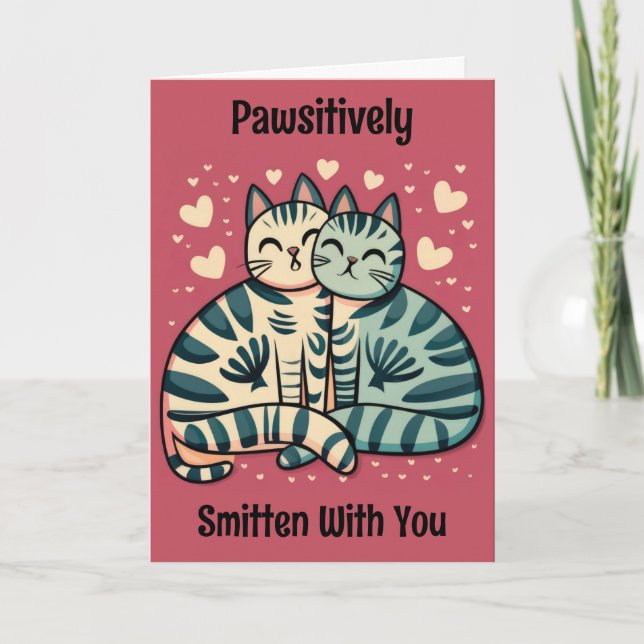 Carte Saint-Valentin Chat Mignon (Devant)