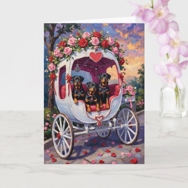 Carte Saint-Valentin Chien Rottweiler (Orchidée)