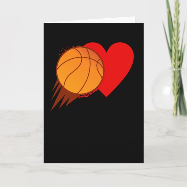 Carte Saint-Valentin Cœur Basket-ball Amour (Devant)