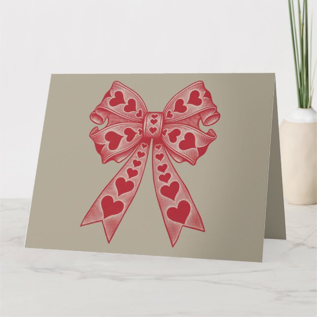 Carte Saint Valentin Coeur Coquette arc Retro Valentine (Devant)