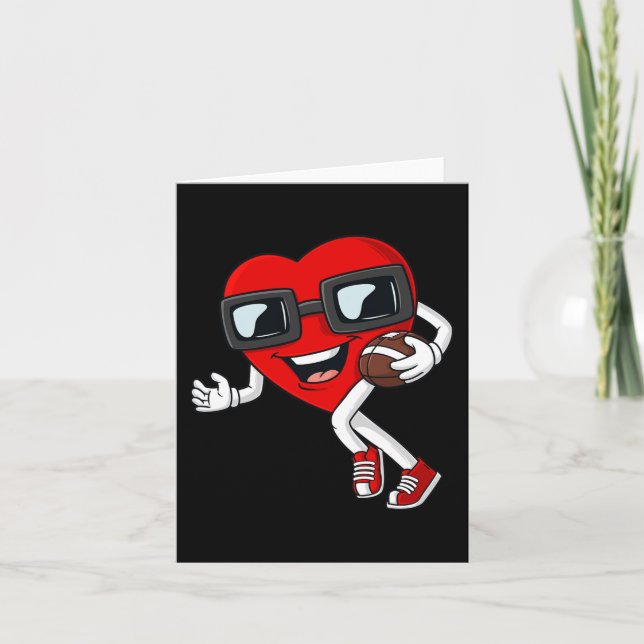 Carte Saint Valentin Coeur Courir Avec Un Garçon De Foot (Devant)