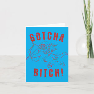 Carte Saint-Valentin Cupidon drôle Gotcha Rétro