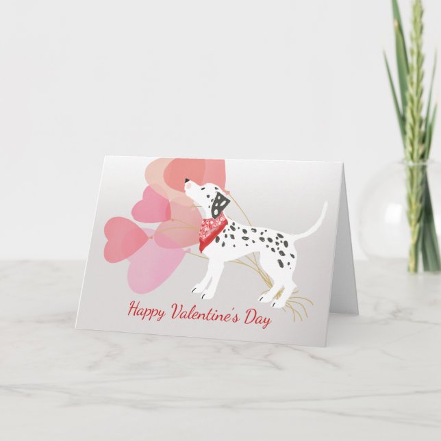 Carte Saint-Valentin de Balloons rouges Chien de D (Devant)
