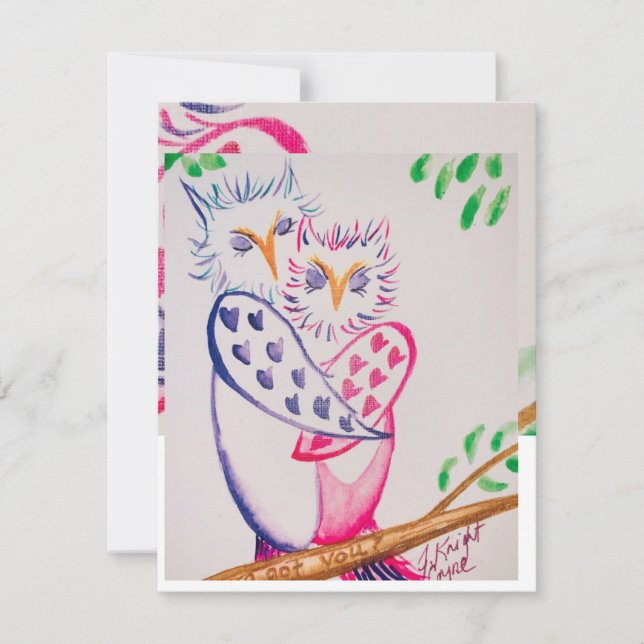 Carte Saint-Valentin de Chouette Aimante (Devant)
