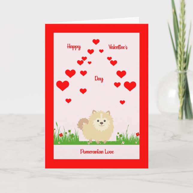 Carte Saint-Valentin de Pet Pomeranian (Devant)