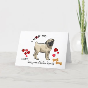 Carte Saint-Valentin de votre chien Carlin qui vou