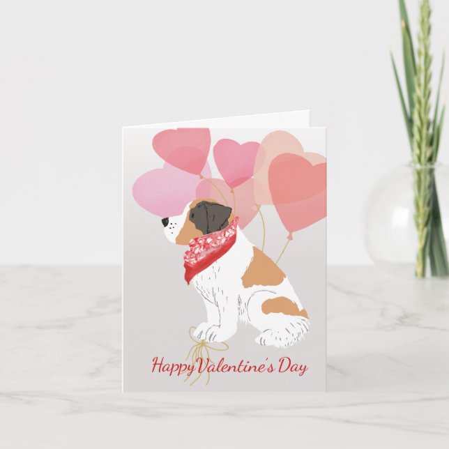 Carte Saint-Valentin de votre Saint Bernard Balloo (Devant)