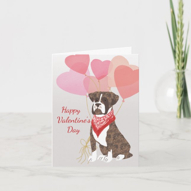 Carte Saint Valentin Des Ballons Rouge De La Boxe  (Devant)