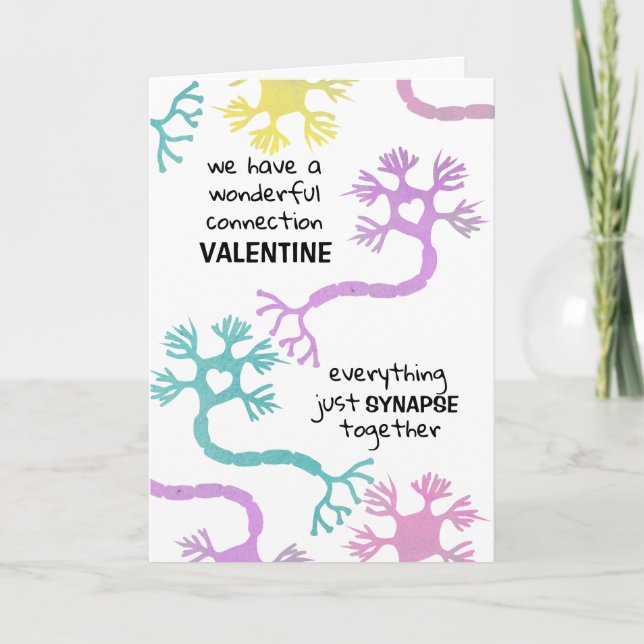 Carte Saint-Valentin des sciences Neurone Biologie Profe (Devant)