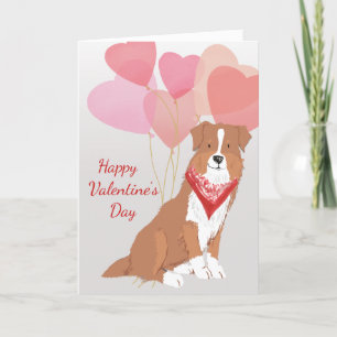 Carte Saint-Valentin du chien berger australien Br