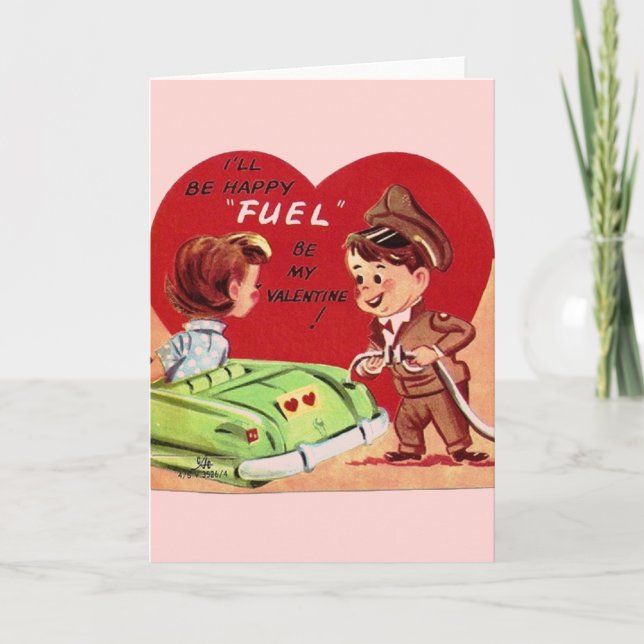 Carte Saint-Valentin du préposé à la station-servi (Devant)