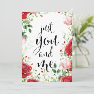 Carte Saint-Valentin Élégante "Just You and Me" 