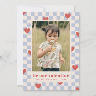 Carte Saint Valentin en carton rouge bleu