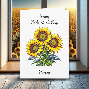 Carte Saint-Valentin Fleurs de couleur aquarelle