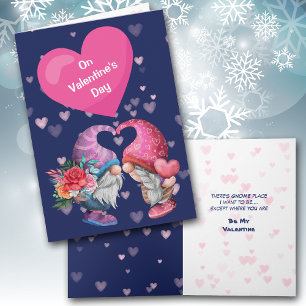 Carte Saint Valentin Gnome Love and Hearts