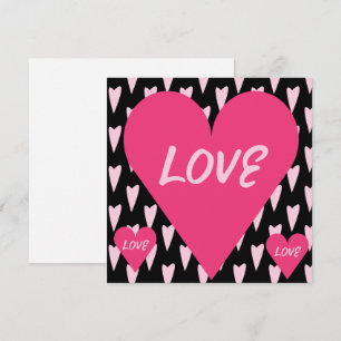 Carte Saint Valentin Gros Coeurs d'amour rose
