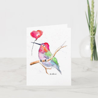 Carte Saint Valentin "Humming bird in love"